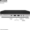 HP ProDesk 600 G3 Micro Desktop PC — port diagram