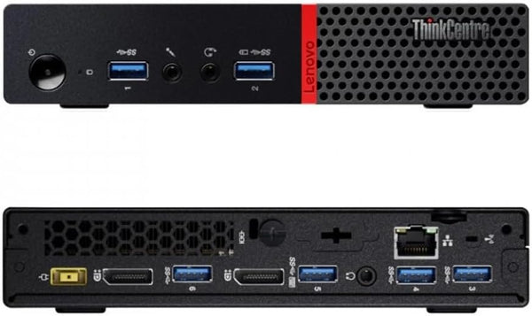 Lenovo ThinkCentre M900 Tiny Desktop PC — front and back ports