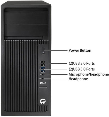HP Z240 Workstation Tower Desktop PC — front