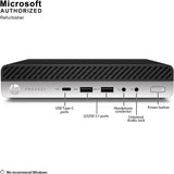 HP ProDesk 600 G3 Micro Desktop PC — port diagram